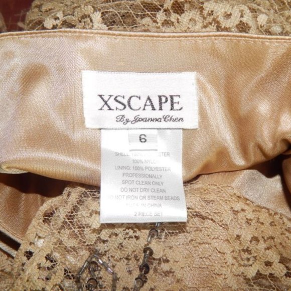 Xsape by Joanna Chen SIZE 6 GOLD SEQUINED/LACE 2 PIECE SET - Picture 2 of 16